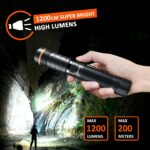Flashlights,Rechargeable Magnetic LED Flashlights,1200 High lumens Tactical Flashlight,White/Red/Green Lights USB Charging,90 Degree Twist,IP65 Waterproof Outdoor 19