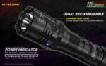 Nitecore P20i 1800 Lumen USB-C Rechargeable Strobe Ready Tactical Flashlight with 2X Batteries and LumenTac Battery Case 20