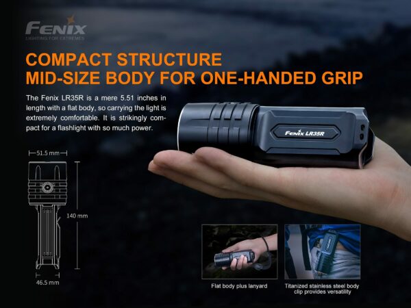 Fenix LR35R Compact 10,000 Lumen 500m USB-C Rechargeable Searchlight Torch 13