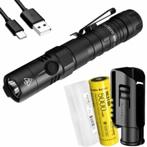 Nitecore MH12 v2 1200 Lumen USB-C Rechargeable Tactical Flashlight with 5000mAh Battery and LumenTac Battery Case