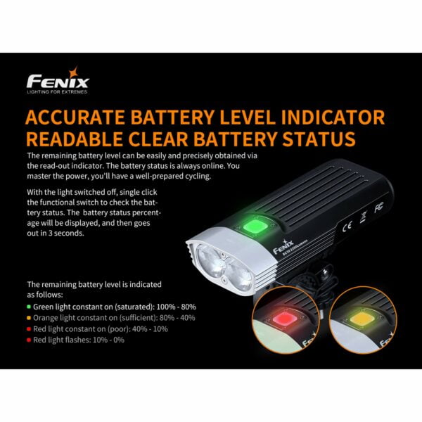 Fenix BC30 v2.0 Bicycle Light, 2200 Lumen Dual Beam with Wireless Remote and LumenTac Battery Case (Batteries Not Included) 15
