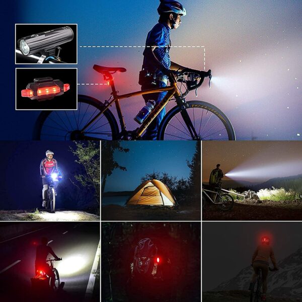 WUBEN B2 Bike Light / Pocket Flashlight, Type C Rechargeable, 1300 high Lumen LED Bicycle Headlights, 6 Modes, IP68 Waterproof Bike Lights Taillight for Cycling Road Mountain 16