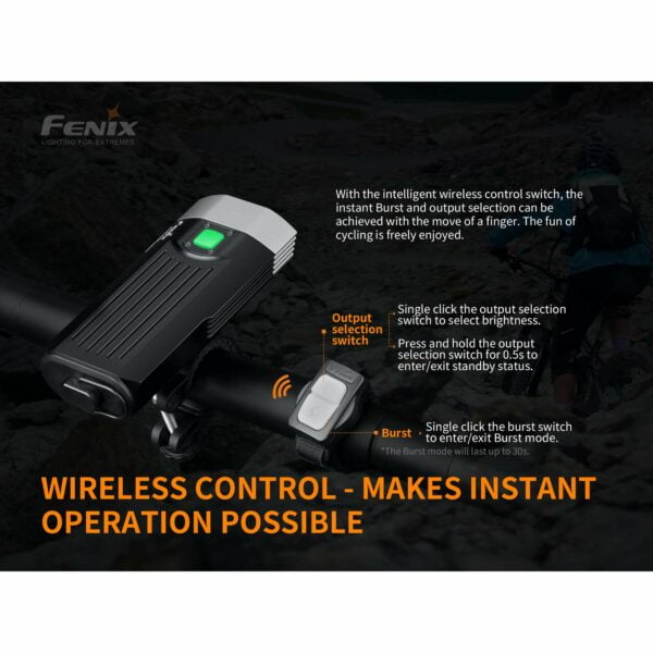 Fenix BC30 v2.0 Bicycle Light, 2200 Lumen Dual Beam with Wireless Remote and LumenTac Battery Case (Batteries Not Included) 12
