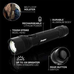 Energizer LED Tactical Rechargeable Flashlights, High Lumens, Heavy Duty EDC Flash Lights, IPX4 Water Resistant, for Camping, Hiking, Emergency (USB Cable Included) 17