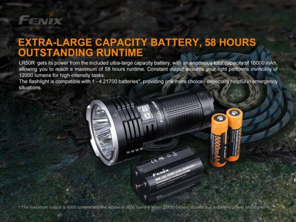 Fenix Powerful Rechargeable Search Torch (LR50R) 26