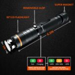 Flashlights,Rechargeable Magnetic LED Flashlights,1200 High lumens Tactical Flashlight,White/Red/Green Lights USB Charging,90 Degree Twist,IP65 Waterproof Outdoor 21