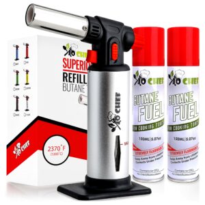 Chef Master 90269 Mini Cooking Torch | Kitchen Blow Torch | Adjustable Flame | Self-Igniting Piezo Trigger Ignition | Easy and Safe Operation 24