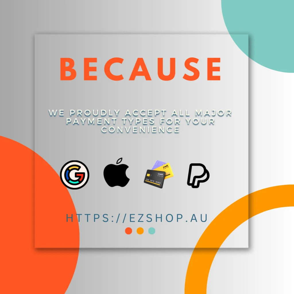 Because we proudly accept all major payment types for your convenience