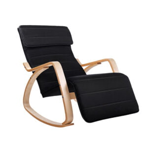 Artiss Wooden Armchair with Foot Stool – Beige 26