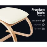 Artiss Wooden Armchair with Foot Stool – Beige 23 Artiss Wooden Armchair with Foot Stool - Beige - Image 6
