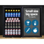 Devanti 115L Bar Fridge Glass Door Mini Freezer Fridges Countertop Beverage Commercial 23