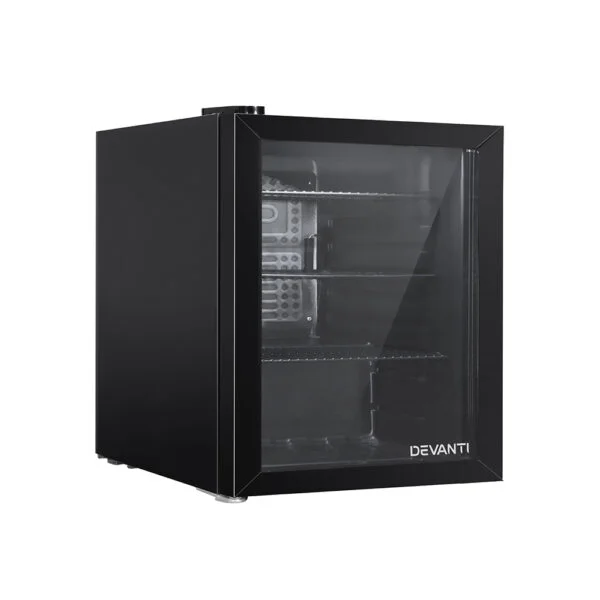 Devanti 46L Glass Door Bar Fridge Mini Countertop Freezer Fridges Bottle Cooler - Image 1