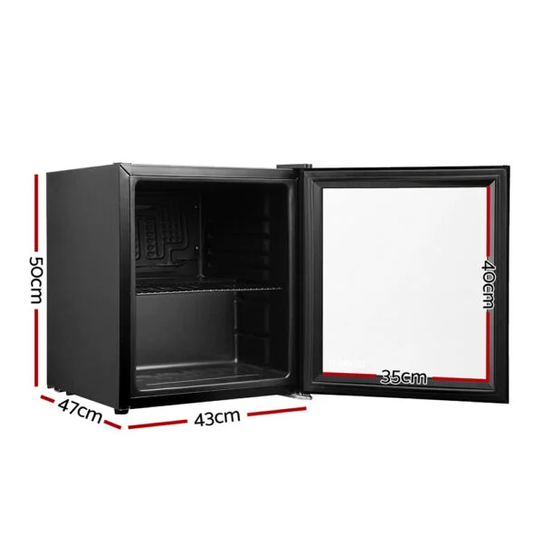Devanti 46L Glass Door Bar Fridge Mini Countertop Freezer Fridges Bottle Cooler - Image 2