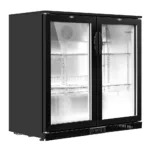 Devanti Bar Fridge 2 Glass Door Commercial Display Freeer Drink Beverage Cooler Black 18