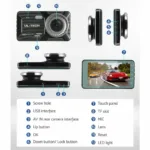 UL-tech 1080P 4″ Dash Camera Dual Lens Car DVR Recorder Front Rear Night Vision 24
