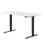 Artiss Standing Desk Adjustable Height Desk Electric Motorised Black Frame White Desk Top 140cm 14