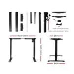 Artiss Standing Desk Adjustable Height Desk Electric Motorised Black Frame White Desk Top 140cm - Image 2