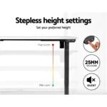 Artiss Standing Desk Adjustable Height Desk Electric Motorised Black Frame White Desk Top 140cm - Image 5