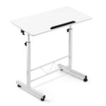 Portable Mobile Laptop Desk Notebook Computer Height Adjustable Table Sit Stand Study Office Work White 14