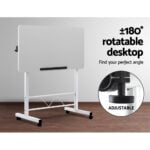 Portable Mobile Laptop Desk Notebook Computer Height Adjustable Table Sit Stand Study Office Work White 17