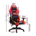 Artiss Gaming Office Chair RGB LED Lights Computer Desk Chair Home Work Chairs 19