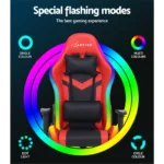 Artiss Gaming Office Chair RGB LED Lights Computer Desk Chair Home Work Chairs 24
