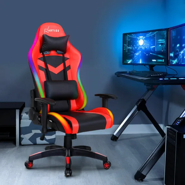 Artiss Gaming Office Chair RGB LED Lights Computer Desk Chair Home Work Chairs 17