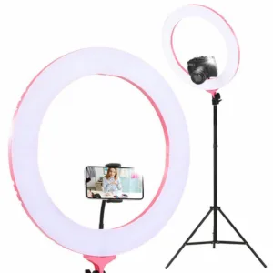 Embellir Ring Light 19″ LED 5800LM Dimmable Diva With Stand Make Up Studio Video Pink