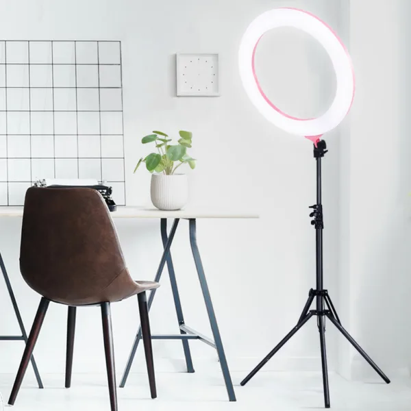 Embellir Ring Light 19″ LED 5800LM Dimmable Diva With Stand Make Up Studio Video Pink 17