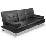 Artiss 3 Seater PU Leather Sofa Bed – Black 14