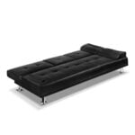 Artiss 3 Seater PU Leather Sofa Bed – Black 16