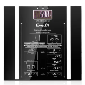 Everfit Bathroom Scales Digital Weighing Scale 180KG Electronic Monitor Tracker 20