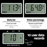 Everfit Bathroom Scales Digital Body Fat Scale 180KG Electronic Monitor Tracker 16