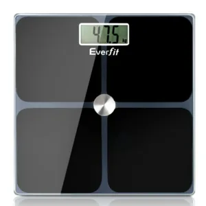 FitSmart Electronic Floor Body Scale Black Digital LCD Glass Tracker Bathroom 23