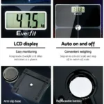 Everfit Bathroom Scales Digital Weighing Scale 180KG Electronic Monitor Tracker 18