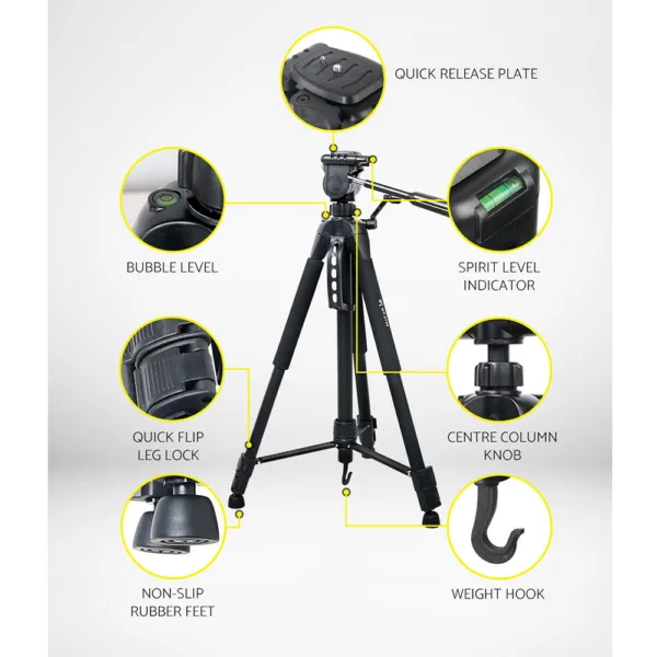 Weifeng Professional Camera Tripod Monopod Stand DSLR Pan Head Mount Flexible 10