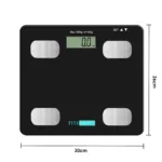 FitSmart Electronic Floor Body Scale Black Digital LCD Glass Tracker Bathroom 18