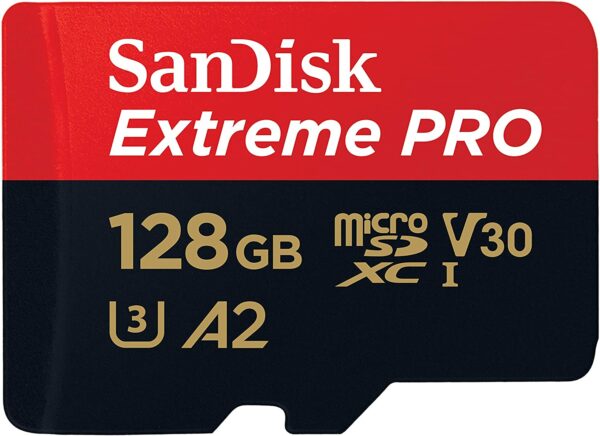 SANDISK 128GB SanDisk Extreme Pro microSDHC SQXCY V30 U3 C10 A2 UHS-1 170MB/s R 90MB/s W 4×6 SD Adaptor Android Smartphone Action Camera Drones 6