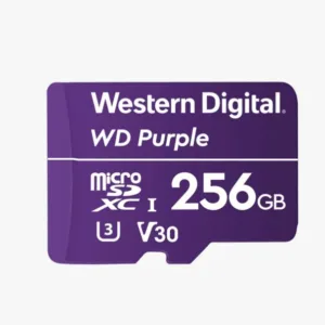 WESTERN DIGITAL Digital WD Purple 256GB MicroSDXC Card 24/7 -25°C to 85°C Weather & Humidity Resistant for Surveillance IP Cameras mDVRs NVR Dash Cams Drones