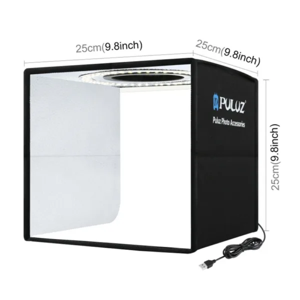 25CM Portable Photo Studio LED Light Tent Bar Cube Soft Box Room Photography 8