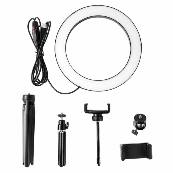 10″ Dimmable LED Ring Light Tripod Stand for Phone Makeup Live Selfie 9