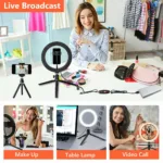 10″ Dimmable LED Ring Light Tripod Stand for Phone Makeup Live Selfie 22