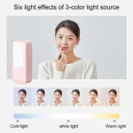 LED Portable Phone Holder Stand Wireless Remote Dimmable Selfie Fill Light Lamp Pink 18