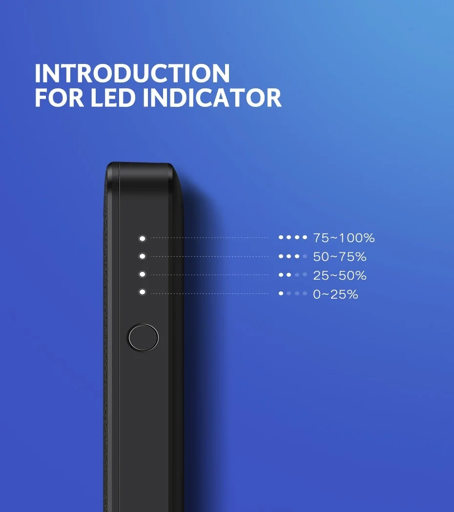 UGreen 10000mAh  Power bank  with 10W QI Wireless Charging Pad - Black 50578 - Image 3