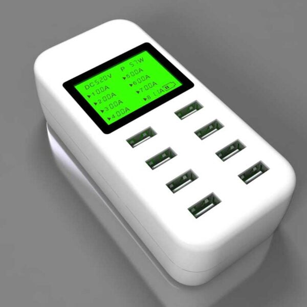 8 port USB Desktop Charger 5V/8A Multi Smart Fast Charging Station With LCD Display 5