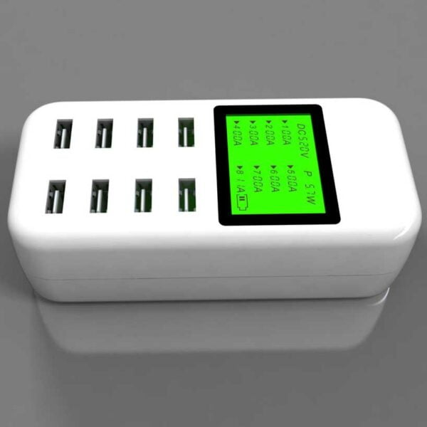 8 port USB Desktop Charger 5V/8A Multi Smart Fast Charging Station With LCD Display 6