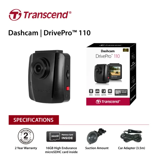Transcend 16G DrivePro 110, 2.4″ LCD, with Suction Mount 6