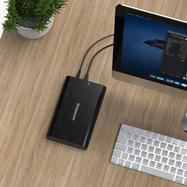 Simplecom SE331 Aluminium 3.5” SATA to USB-C External Hard Drive Enclosure USB 3.2 Gen1 5Gbps 9