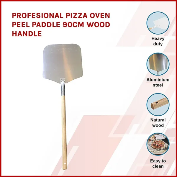 Profesional Pizza Oven Peel Paddle 90cm Wood Handle 12