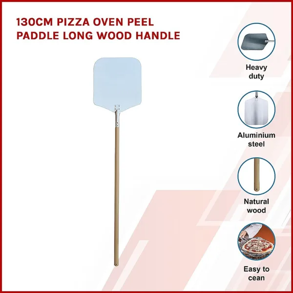 130cm Pizza Oven Peel Paddle Long Wood Handle 11